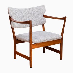 Poltrona con caminetto in quercia di Fredrik A. Kayser per Dokka Møbler, Dokka, Norvegia, 1958