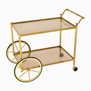 Französischer Vintage Messing Servierwagen, 1970er