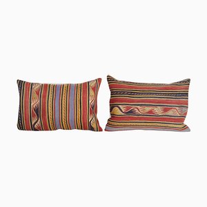 Housses de Coussin d'Extérieur Rayées en Laine Bio, Turquie, Set de 2