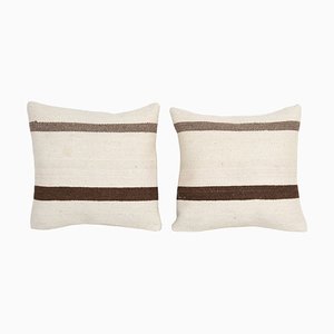 Traditional Turkish Hemp Decorative Kilim Cushions, Set of 2