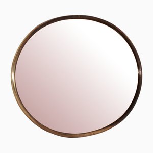 Mirror with Smoked Glass and Brass Frame, 1970s