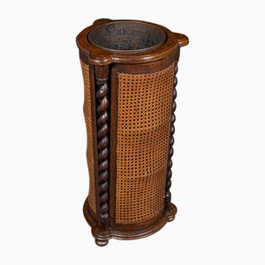 English Cylindrical Umbrella Stand in Oak, 1890s