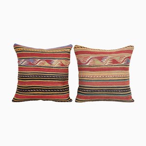 Turkish Kilim Cushion Covers, Set of 2