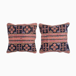 Turkish Oushak Rug Cushion Covers, Set of 2