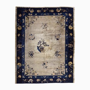 Chinesischer Peking Blauer Teppich, 1900er