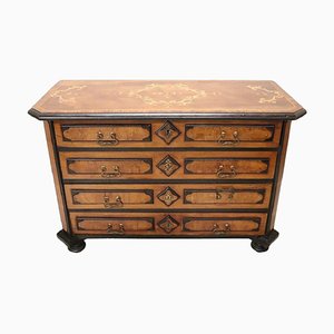 Antique Chest of Drawers in Inlaid Walnut, 17th Century