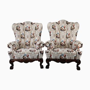 Set of Austro-Hungarian Wingback Chairs, 1880s