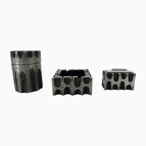 Brutalist Aluminum Smoking Set from Casper Studioguss 1970, Set of 3