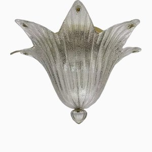 Lámpara de techo vintage de cristal de Murano, Italia, años 80