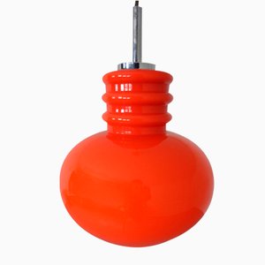 Glas Deckenlampe von Peill & Putzler, 1960er