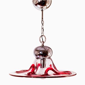 Lampada da soffitto postmoderna in vetro di Murano di Seguso Vetri Darte, Italia, anni '80