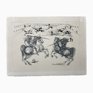 Salvador Dalí, Les Cavaliers Bleus, 1969, Incisione