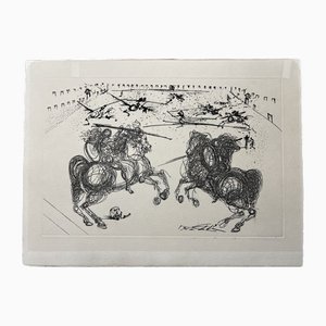Salvador Dalí, Les Cavaliers Bleus, 1969, Engraving