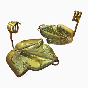 Art Nouveau Brass Candlestick from J.S&S, 1890s