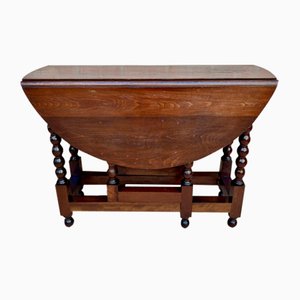 French Round Dining Table with Wings, 1900