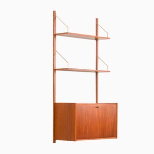 Scandinavian Home Office Upcycled Teak Wall Unit in the style of Cadovius and Sorensen, 1960s