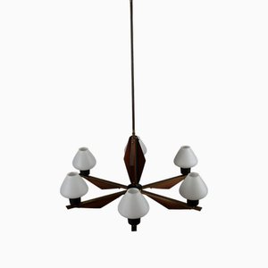 Vintage Pendant Lamp in Aluminium and Glass, 1960s