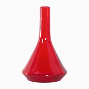 Mittelgroße Rote Vase Industrial Serie von AD Copier für Leerdam Glass Factory, 1960er