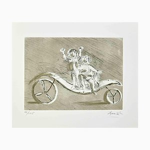 Giacomo Manzú, Mileto and Giulia in a Green Carriage, Etching, 1970