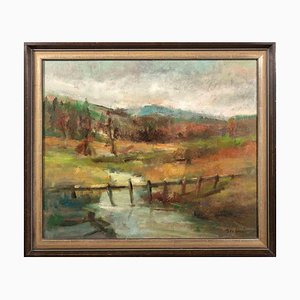 Miroslava Vrbová-Štefková, Bohemian Landscape, Oil Painting, Mid-20th Century
