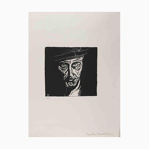 Después de Giuseppe Viviani, Autorretrato, Xilografía, años 60