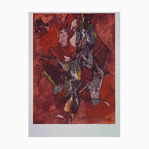 Salvatore Provino, Red Abstract Composition, Screen Print, 1991