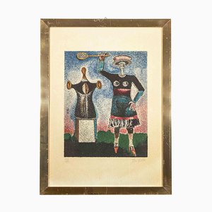 Lithographie, Figurines, Franco Gentilini, 1970s