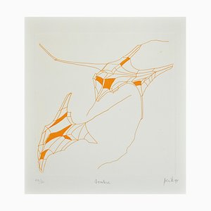 Achille Perilli, Phrases, Sombre, Etching, 1999