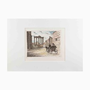 Giuseppe Malandrino, Roman Forum, Etching, 1970s