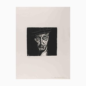 Después de Giuseppe Viviani, Autorretrato, Xilografía, años 60