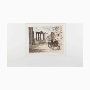 Giuseppe Malandrino, Roman Forum, Etching, 1970s