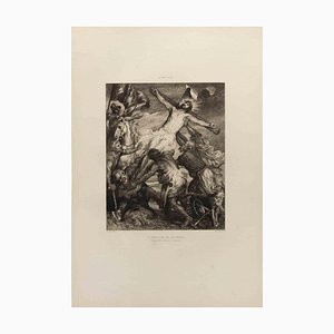 Felix-Augustin Milius, L'Erection de la Croix, Etching, 1872