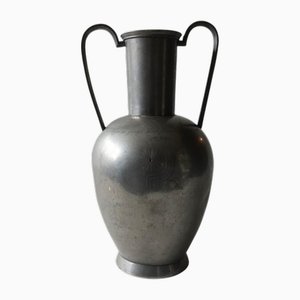 Urna Art Déco antigua grande de estaño / estaño con dos asas de Svenskt Tenn, 1934