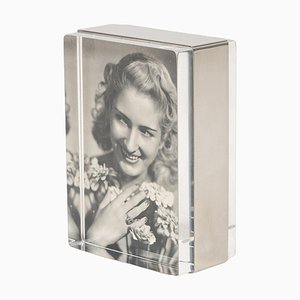 Mid-Century Rectangular Picture Frame in Acrylic Glass and Chrome, Italy, 1970s
