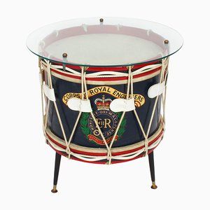20th Century Military Drum Coffee Occasional Table of the Royal Engineers