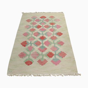 Scandinavian Modern Sweet Pea Rölakan Flatweave Rug by Judith Johansson, Sweden, 1970s