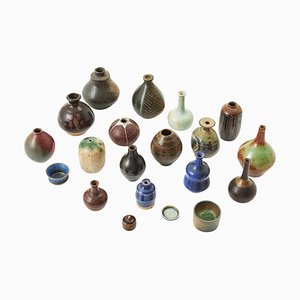 Glazed Ceramic Vases and Bowls, Set of 20