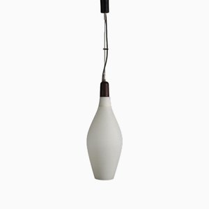 Lampe à Suspension Vintage en Verre Opalin, 1960s