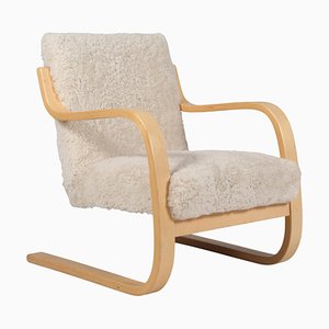 402 Series Art Armchair in Lambskin attributed to Alvar Aalto for Artek, 1960s