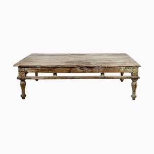 Grande Table Basse en Bois Patiné