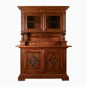 Art Deco Cupboard in Wood Carved with Fasces, 1930s