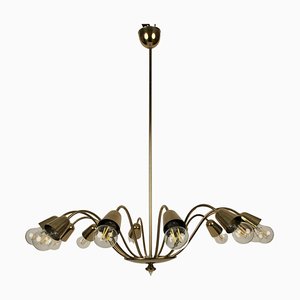 Mid-Century Brass Chandelier from Rupert Nikoll, Austria, 1961
