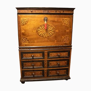 Spanish Charles IV Secretaire with Drawers with Inlaid Work, 1750