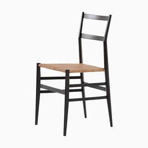 Black Stained Ash Aswood Superleggera Chair by Gio Ponti for Cassina
