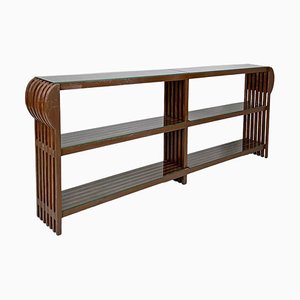 Italian Modern Bookcase with Glass Shelves, 1970s