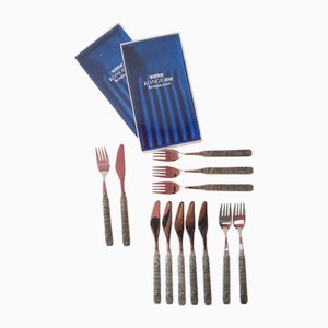 Norwegian Pewter Forks and Knives King Tinn by Odd Leikvoll, 1950s, Set of 12