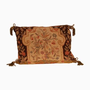 Coussin Brodé Tourterelles, France, 19ème Siècle