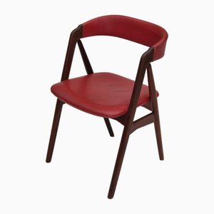 Poltrona in pelle e teak di Farstrup Møbler, Danimarca, anni '60