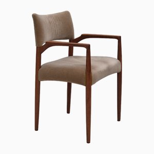 Sedia in teak e velluto, Danimarca, anni '70