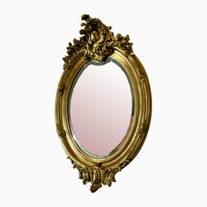Large French Rococo Oval Gilt Wall Mirror